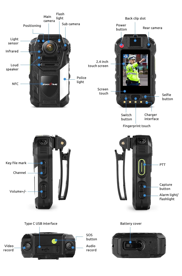 WIFI 4G Body Worn Video Cameras with POC radio